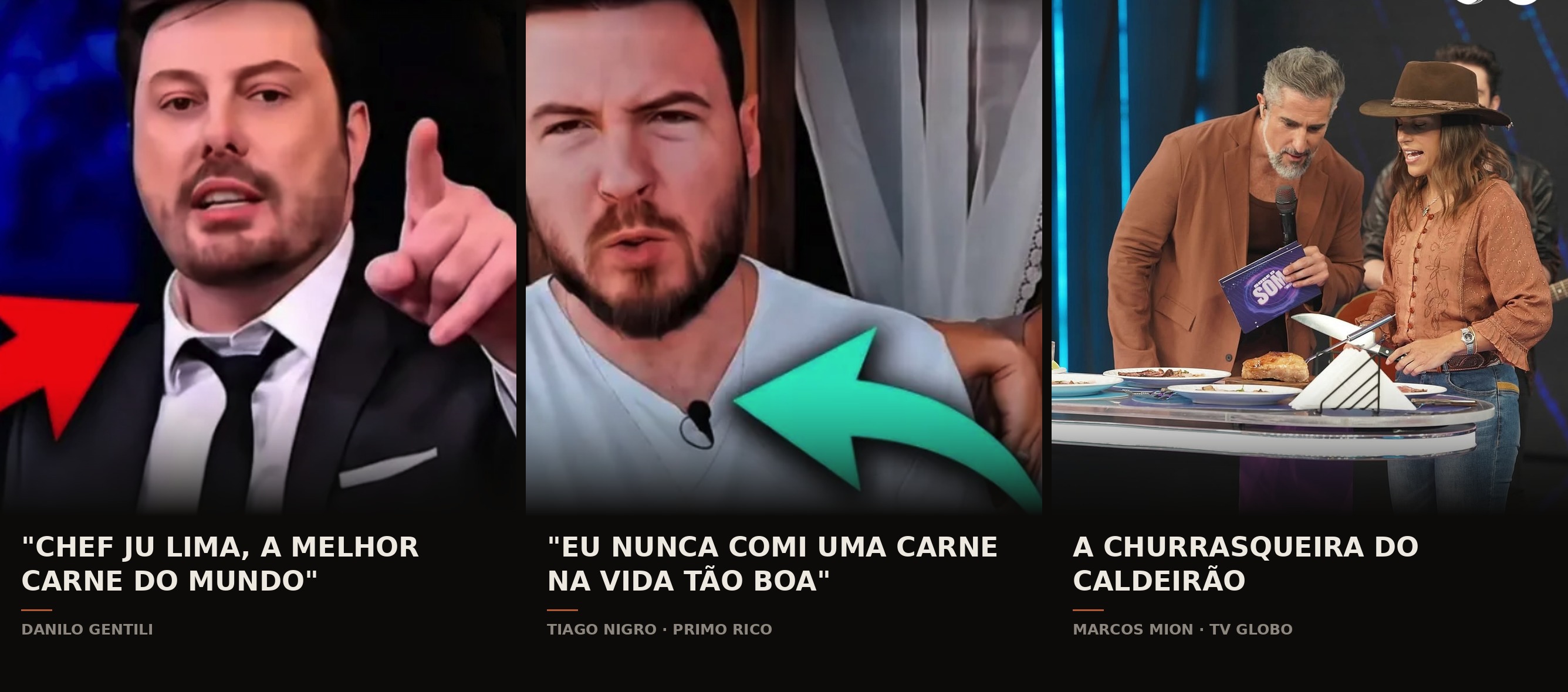 Danilo Gentili, Tiago Nigro e Marcos Mion falando sobre Chef Ju Lima
